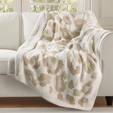 Leopard Throw Blanket for Couch Bed Sofa Ultra Soft Cozy Animal Print Blanket