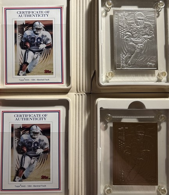 #ad #ad 1994 Topps Highland Mint Marshall Faulk Silver amp; Bronze Set 4.25 Troy OZ $299.99