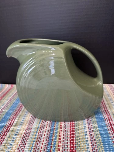 Fiesta Fiestaware Large 7.25” Disk Pitcher Retired Sage Green Pitcher 67 Oz