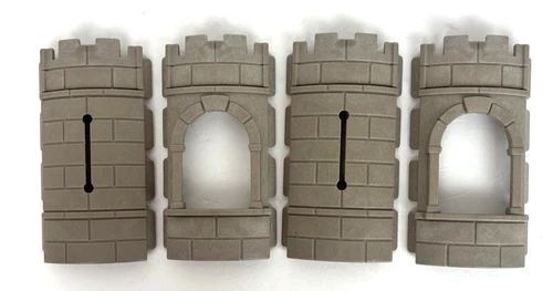 Vtg Playmobil Set 4 Medieval Castle Curved Wall Slot Window 3665, 3666, 3888