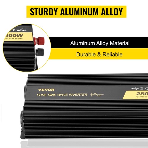 VEVOR Inverter a onda sinusoidale pura 2500W DC LCD Car Inverter - Imagen 7 de 12