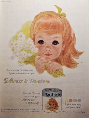 Northern Tissue Print Ad 1959 - Children Know Softness Fresh Clean Pastel Colors