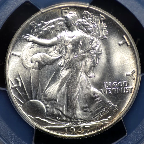 1947 WALKING LIBERTY HALF DOLLAR PCGS MS 65 EXCELLENT GLEAMING GLASSY WHITE
