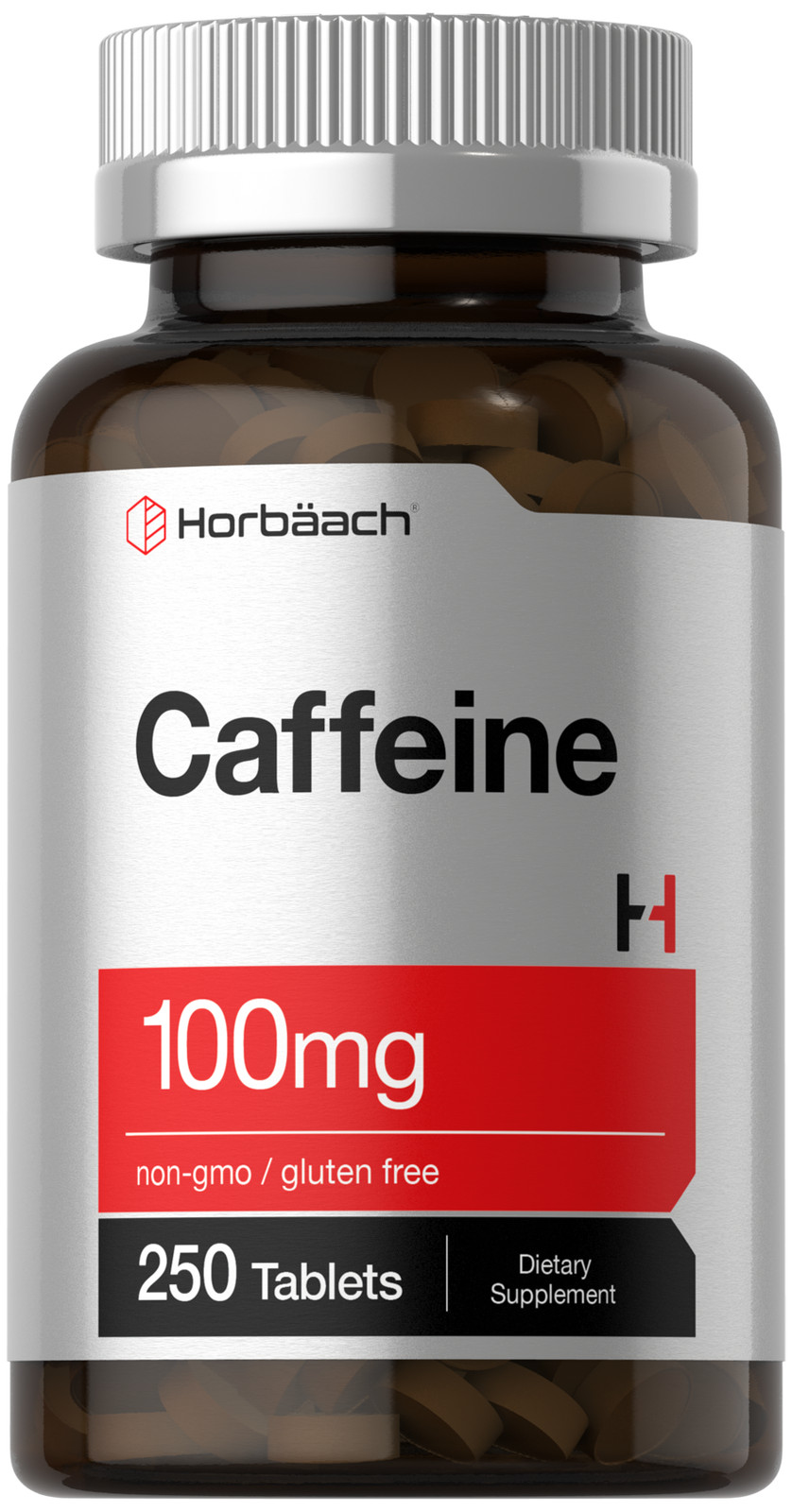 Таблетки с кофеином по 100 мг 250 таблеток Вегетарианские без ГМО от Horbaach 2390₽