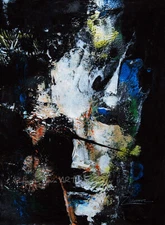 ORIGINAL ART acrylic painting modern pop Surreal ABSTRACT Portrait Expressive