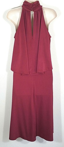 Vestido Ella Moss Mujer Talla Pequeña Línea A Rojo Halter Popover Top en Niveles Aubriella - Imagen 2 de 12