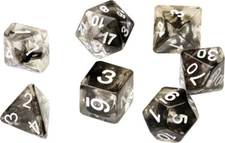 SDZ0001-08 Sirius Dice RPG Dice Set (7): Black Cloud Transparent Resin