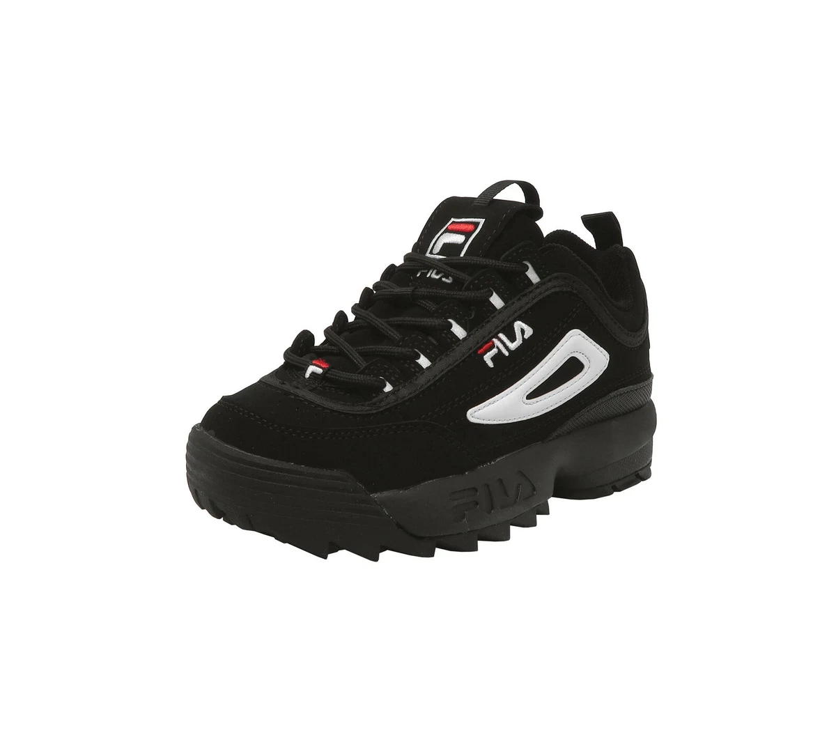 FILA Disruptor II Black White Nubuck Youths Big Girls Shoes | eBay