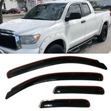 IN-CHANNEL Window Visor Sun Vent Rain Guard Fit 07-21 Toyota Tundra Double Cab