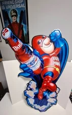 VINTAGE 1989 MCA SIGN CO ANHEUSER BUSCH BUDMAN TIN 30”X20” ADVERTISING SIGN NOS