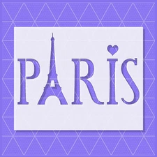 Paris Stencil – Eiffel Tower, Travel, France, Romantic, Vintage, French Decor