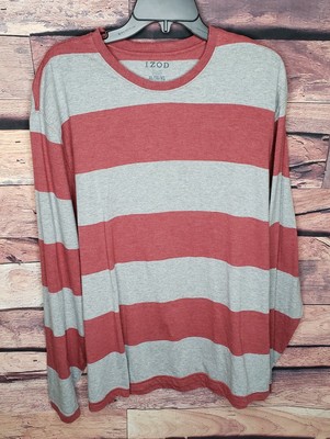 red and gray striped shirt