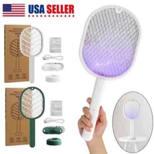 Handheld USB Rechargeable Mosquito Fly Swatter Zapper Killer Bug Insect Racket