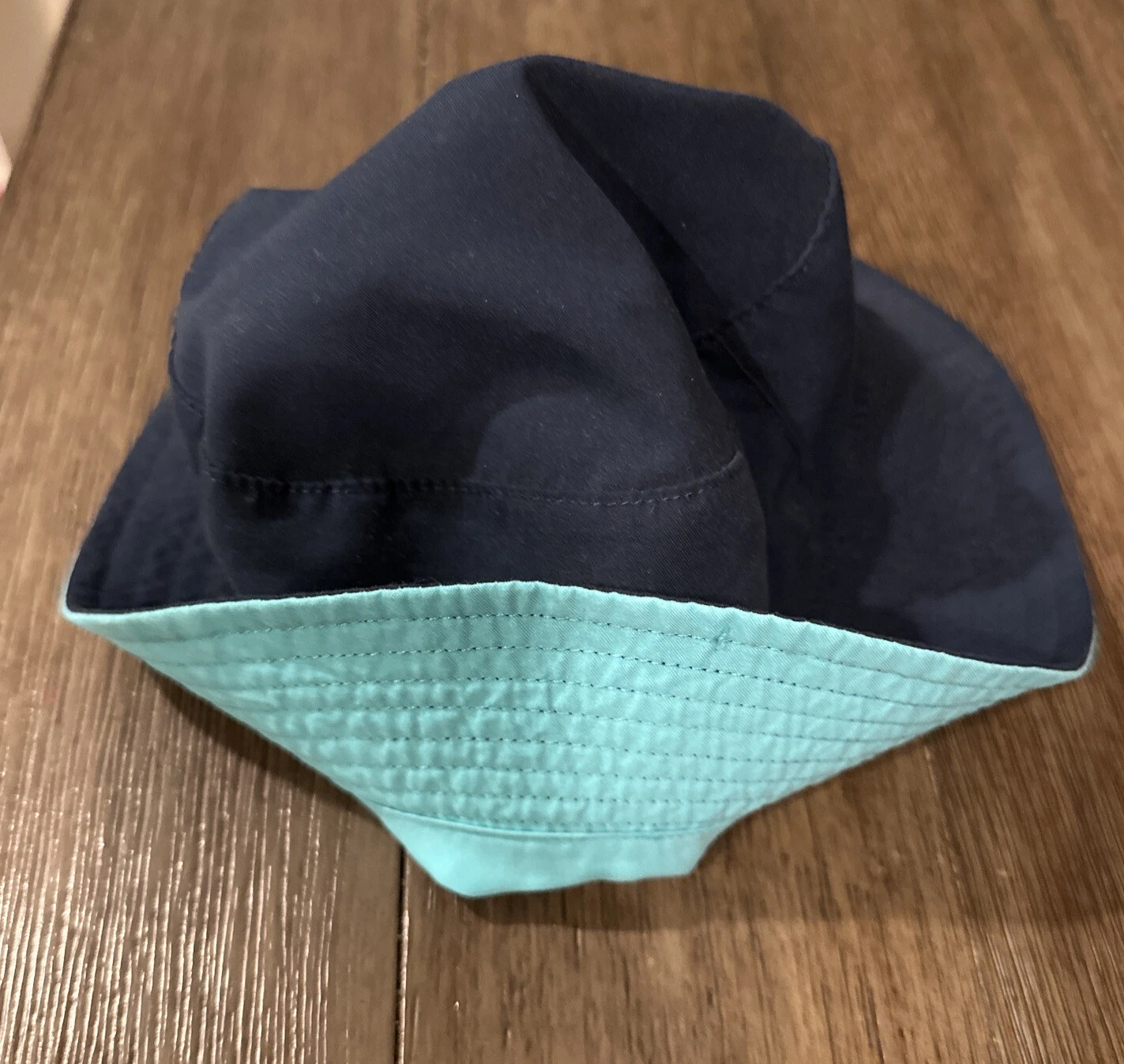 Carter’s Navy Blue Turquoise Sun Hat Bucket Size 2T-4T Solid Beach Summer Hat