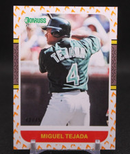 Miguel Tejada 2021 Donruss Baseball “On Fire” Parallel #'d /75 Oakland A's