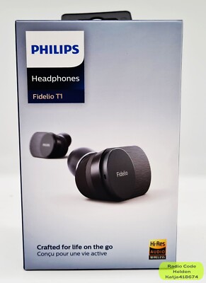 Philips Fidelio T1 BK/00 Bluetooth In-Ear Kopfhörer Schwarz NEU