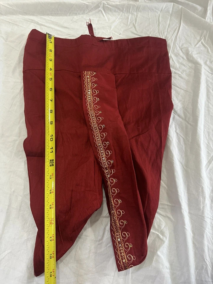 Boys Traditional Indian Pakistani Pants Red Gold Size 2 - Image 3 of 4