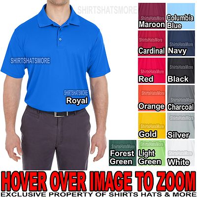 Mens Dri Fit Polo Sweat Wicking Mesh Performance Shirt S-6XL Pill Resistant NEW!