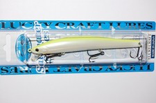 lucky craft yawara serie agua salada inshor minnow 5" 9/16oz 125f chartreuse trasero