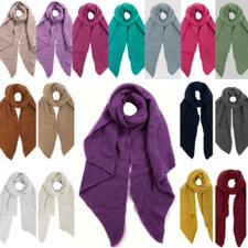 19 Farben XXL Damen Winterschal Boucle modisch Tuch weich meliert warm strick 17