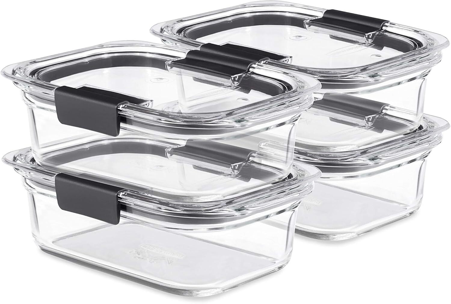 Brilliance Glass 3.2-Cup Airtight Food Storage Containers with Lids  