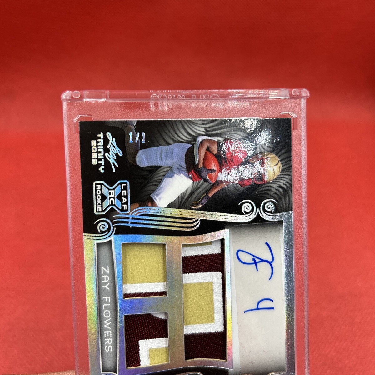 2023 Leaf Trinity Football Zay Flowers RPA Rookie Patch Auto