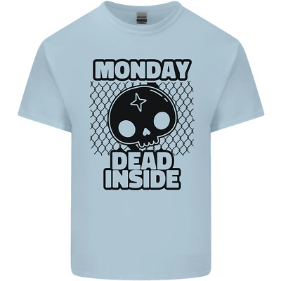 Monday Dead Inside Skull Work Kinder T-shirt Boys Girls