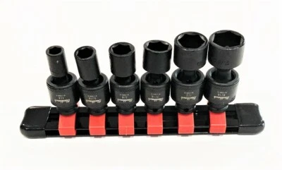 6pc Proto Blackhawk 1/4" Impact Universal Swivel Flex Socket Set SAE U-1356S