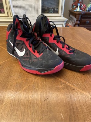 Nike Zoom Hyperchaos Mens Size 10.5 Basketball Sneakers Mid 536841-001 Black Red