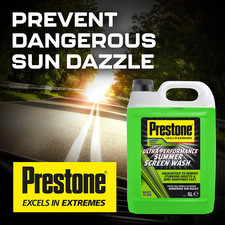 Prestone Summer Screenwash 5L Ready to Use Windscreen Washer Fluid Streak Free 2.26 per litre