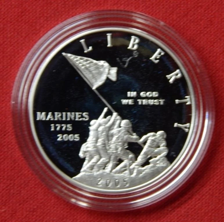 2005 Marine Corps 230th Anniversary Proof Silver Dollar $1 ~ Free USA Shipping - Image 2 of 4