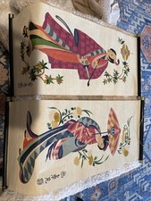 Vintage Japanese Hanging Tapestry Geisha/Samurai Oriental Wall Hanging