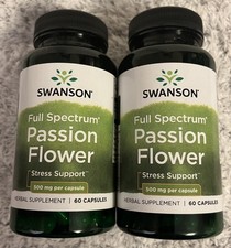 120 Caps Swanson Passion Flower 500 mg 2X 60 Caps for Anxiety  Insomnia