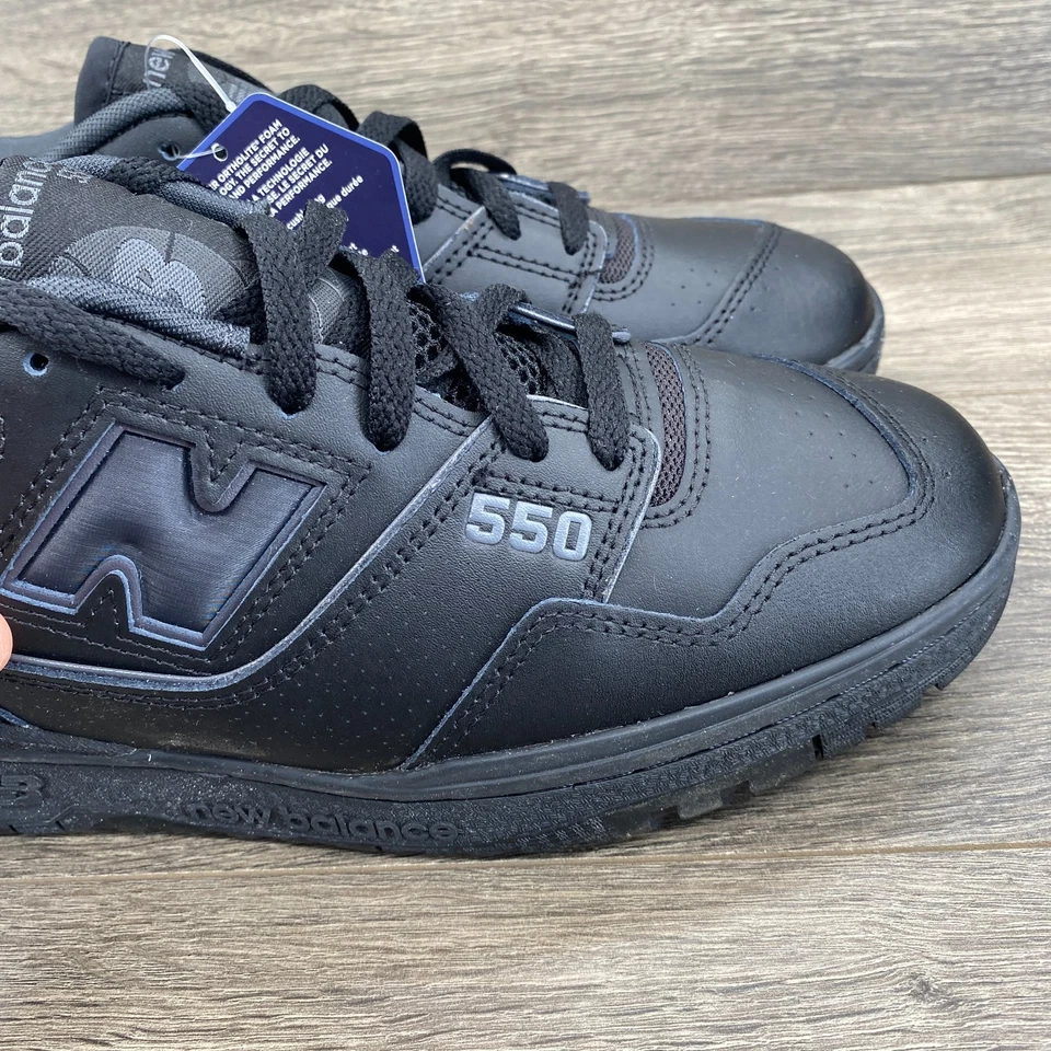 New Balance 550 Triple Athletic Sneakers Shoes Men's Size 10 Black BB550BBB - Image 4 of 4