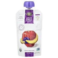 Nature's Path, Organic Baby Puree, 6 Months , Apples, Bananas, Blueberries, 4 oz
