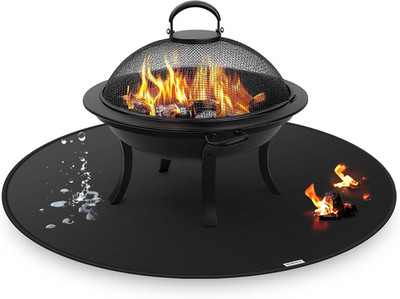 24inch Fire Pit Mat for Solo Stove Bonfire, Round Under Grill Blanket for Outdoo
