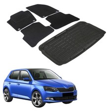 Kofferraumwanne Fußmatten Set Für Skoda Fabia 3 2014-2020 Schrägheck