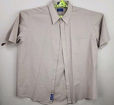 Vintage Towncraft Men's Short Sleeve Button Up Size 18 Tan Lightweight Shirt