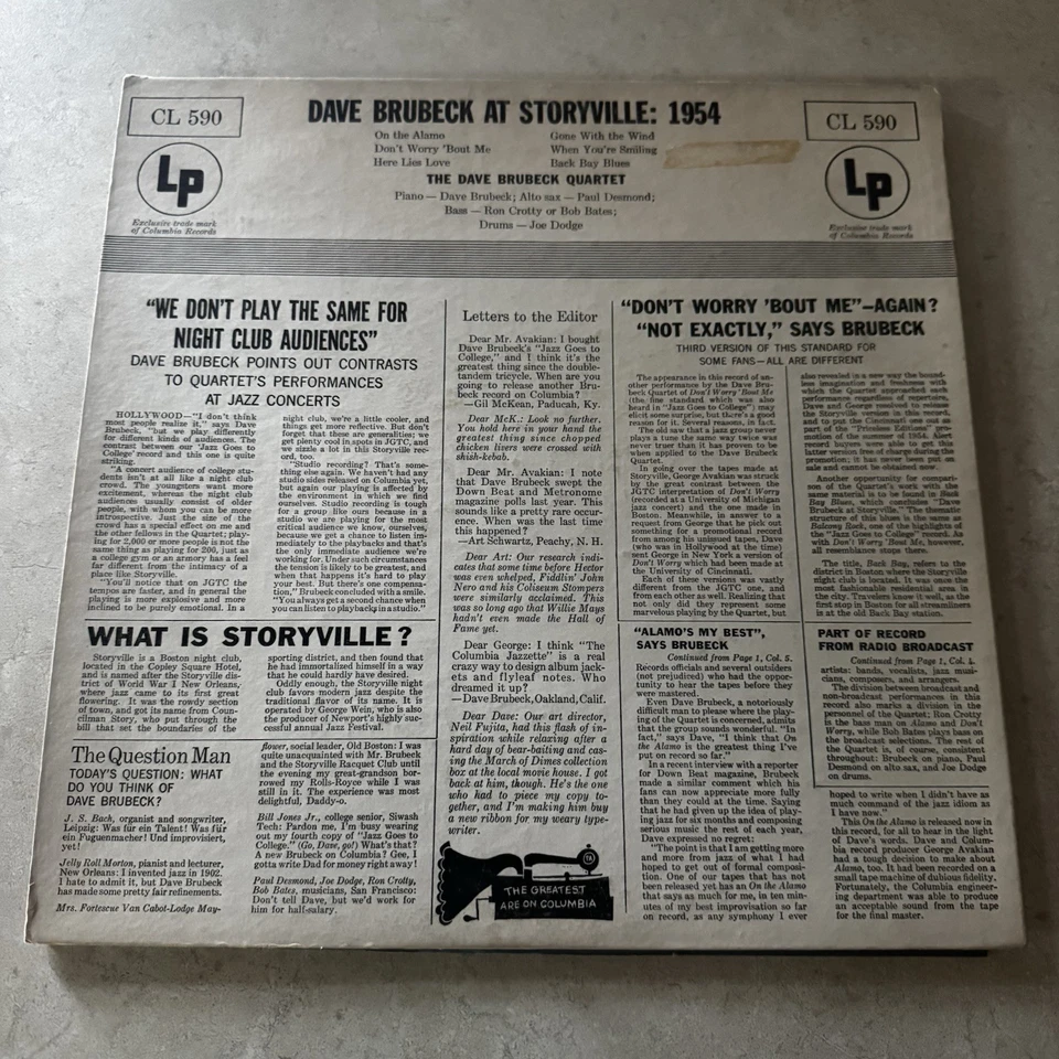 The Dave Brubeck Quartet - Dave Brubeck At Storyville: 1954 (Vol. 2) - Image 2 of 4