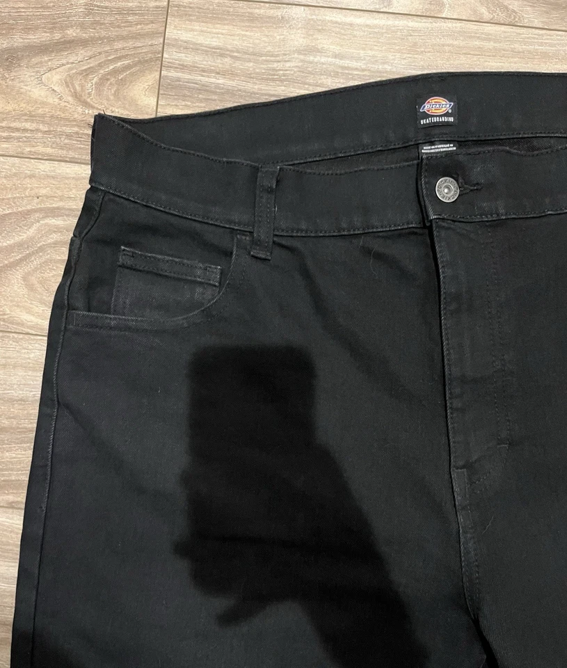 Dickies Skateboarding Black Denim Jeans Men’s Size 36x32 Black Faded Baggy - Image 4 of 4