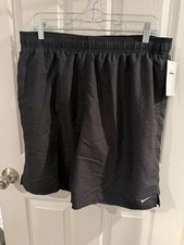 NWT Nike Swim Trunks Men Black Bathing Suit Pockets Elastic Waist Drawstring XL