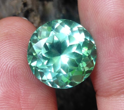 8.10 Ct Natural Blue-Green Sapphire Certified Round Cut Montana Loose Gemstone - Picture 6 of 11