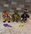 Vintage TMNT - Bodacious Birthday lot w/accessories - Playmates - 1992