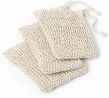 3 Pack Natural Sisal Soap Saver Bag for Exfoliating, Shower,Scrubber