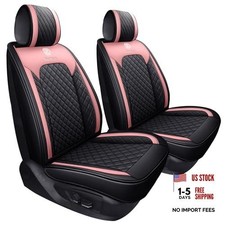 Girly Car Seat Covers For Women Gilrs Front Seat 2 Pcs Frontblack-pink Girly Car Seat Covers For Women Gilrs Front Seat 2 Pcs Frontblack-pink