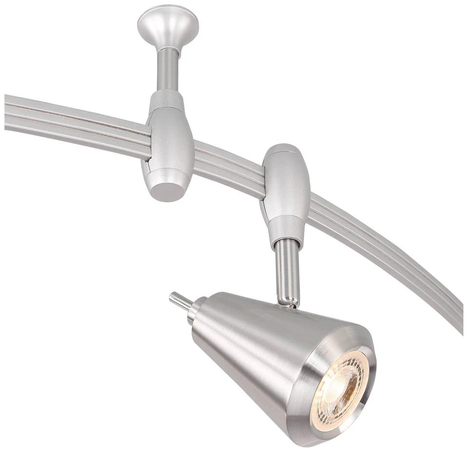 Luz de pista monorriel LED níquel 6 luces ancho Pro Track Ali 108" Foto 3 de 4