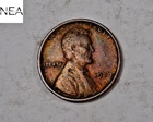 1909 Lincoln Wheat Penny Cent ~ Very Fine VF Rainbow Toned ~ ZW170