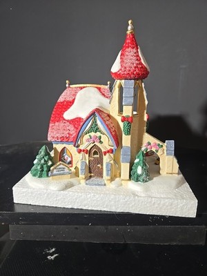 Dept. 56 North Pole Wedding Bells Chapel, Vintage, Retired 2001 & Newlyweds.