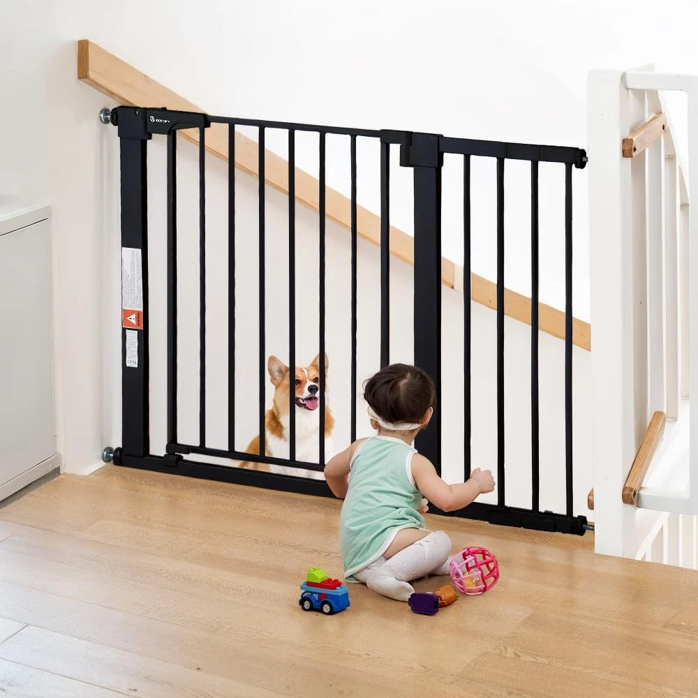 COMOMY 29.5-43.3" Safety Baby Gate Extra Wide, Auto 30"Tall 43.3"Wide, Black