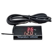 Dc12v Dual Display Led Digital Thermometer And Voltmeter For Battery Monitoring